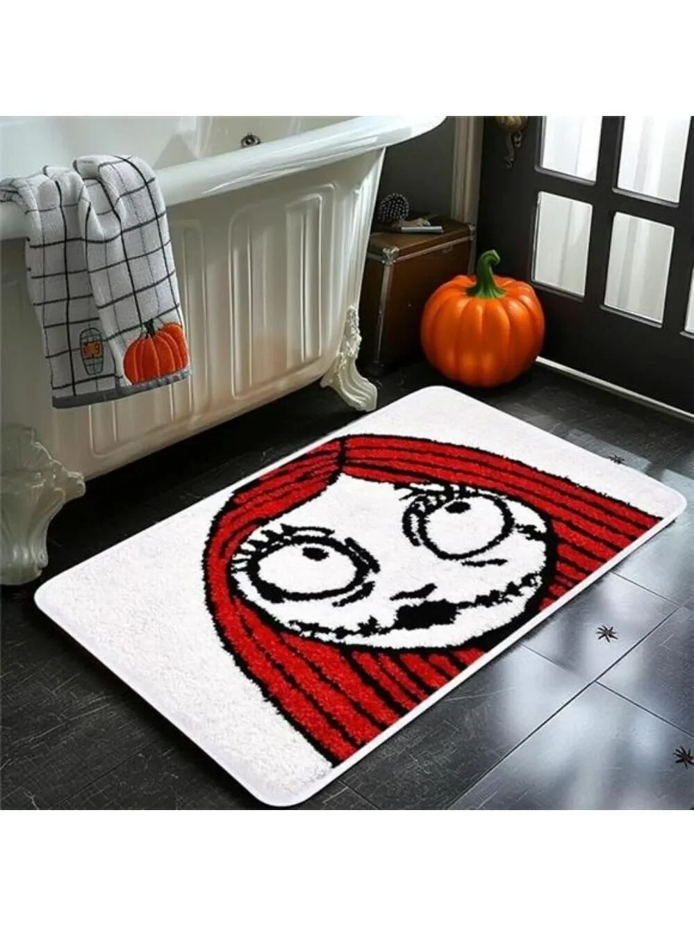 Nightmare Before Christmas Sally Bath Mat Halloween Non Slip Absorbent Rug Decor